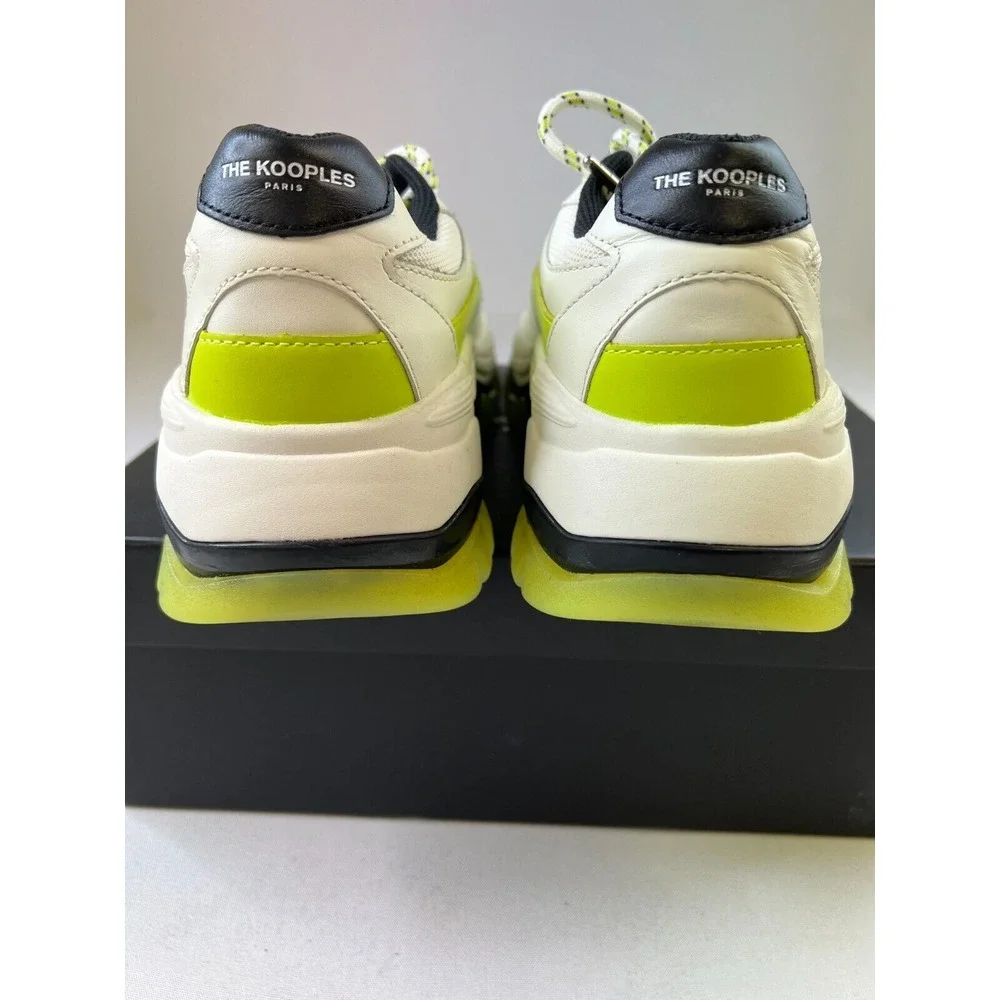 The Kooples Womens Bicolore Platform Sneakers White Leather Lace-Up Shoes 6.5/39